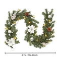 thumbnail image 4 of 9ft Pre-Lit Christmas Garland with Flowers & Berries – Lighted Artificial Rattan for Fireplace, Door, Staircase, or Holiday Table Decor, 4 of 4