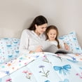 thumbnail image 4 of Erosebridal Bowknot Flower Kids Bedding Comforter Set 7 Pieces, Blue Love Heart Full Bedding Set, 4 of 7