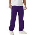 thumbnail image 4 of HKYNLAG Men's Baggy Sweatpants Loose Fit Elastic Waist Drawstring Wide Leg Lounge Sweat Pants with Pockets Streetwear Track Pants Purple 3XL, 4 of 7