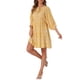 thumbnail image 4 of Vestido Casual Mini con Volantes de Manga 3/4 en V Floral para Mujeres XL Amarillo, 4 of 6