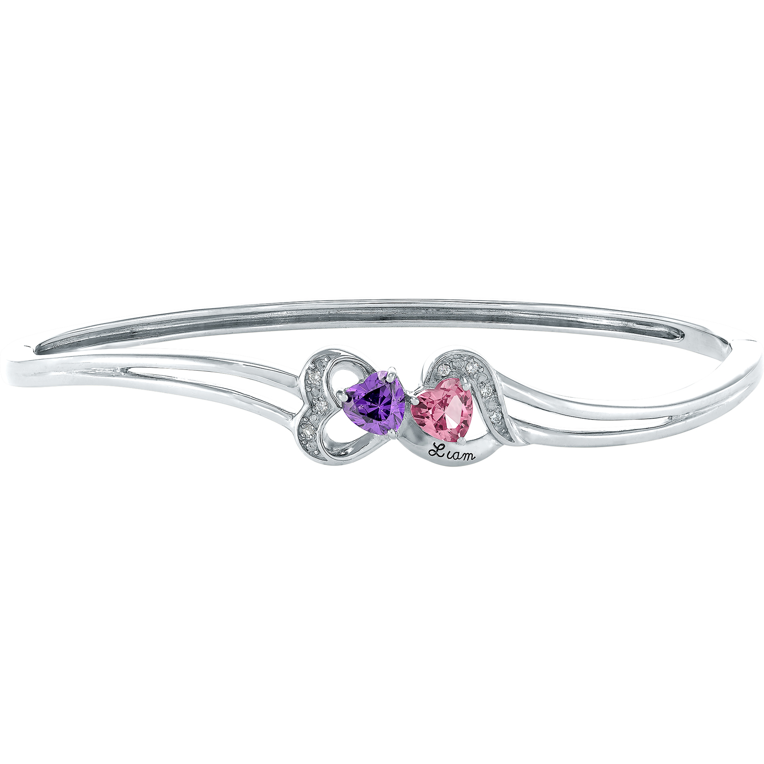 Personalized Family Jewelry Birthstone Women's Blaze Bracelet available in Sterling Silver, Gold over Silver, 10k and 14k Yellow and White Gold