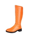 thumbnail image 3 of Willtoo Knee High Boots for Women , Round Toe Low Block Heel Fashion Boots, Smooth Upper Bright Color Boots Side Zipper Non Slip Casual Walking Shoes, 3 of 6