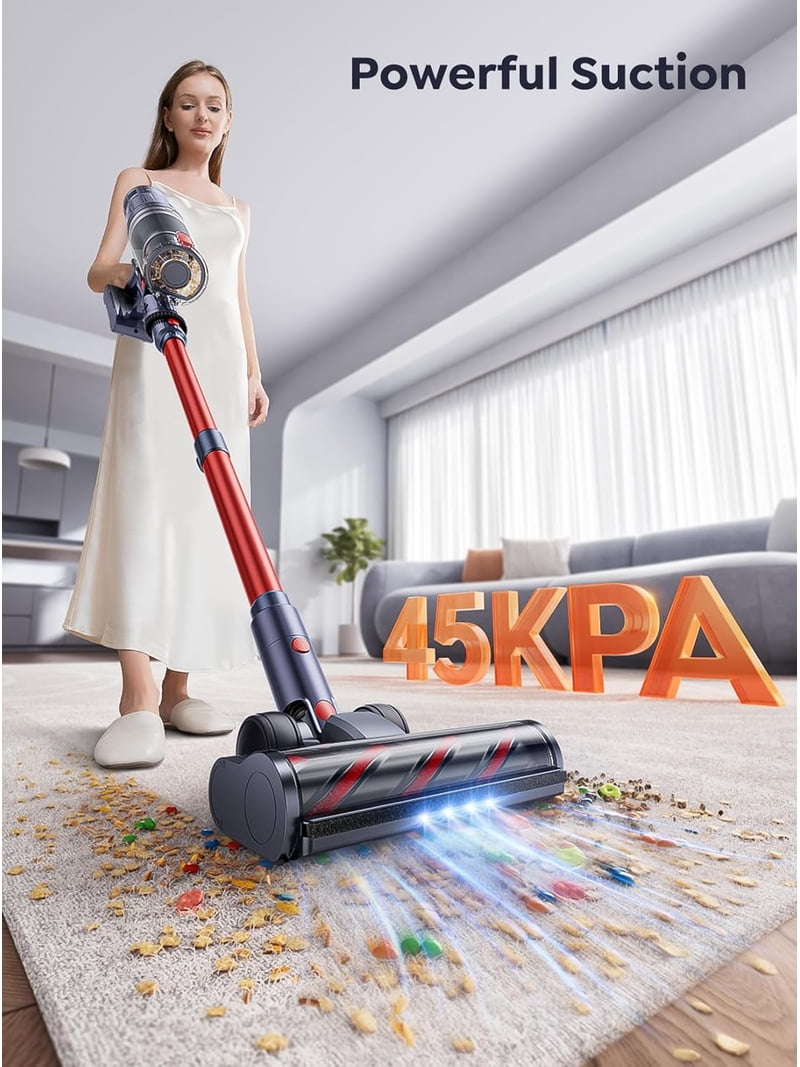 INTETURE, Cordless Vacuum Cleaner, 550W 45KPA, Self-Standing Green