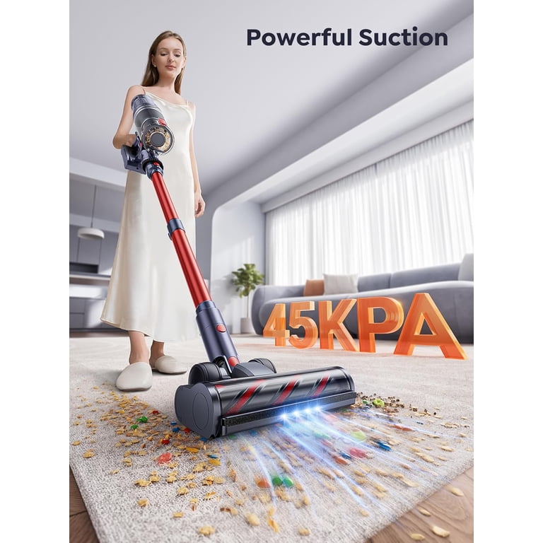 INTETURE Cordless Floor Vacuum Cleaner with 550W 45Kpa Suction Up 