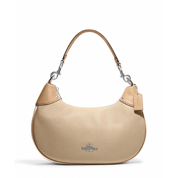 COACH Women's Mara Leather Hobo, Sandy Beige Multi