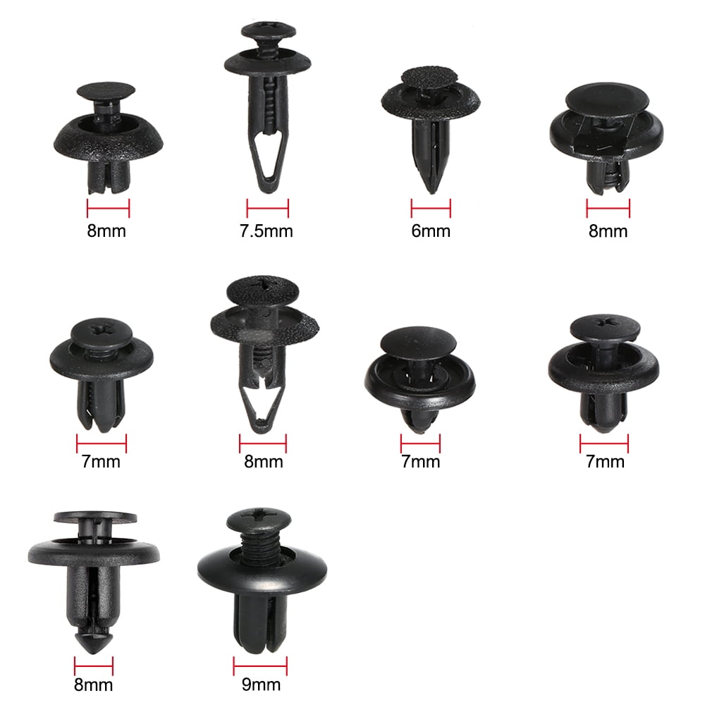 100 Pcs Black Fastener Clips Trunk Screw Rivets For Auto Car Bumper Fender 100 Pcs Black Fastener Clips Trunk Screw Rivets For Auto Car Bumper Fender