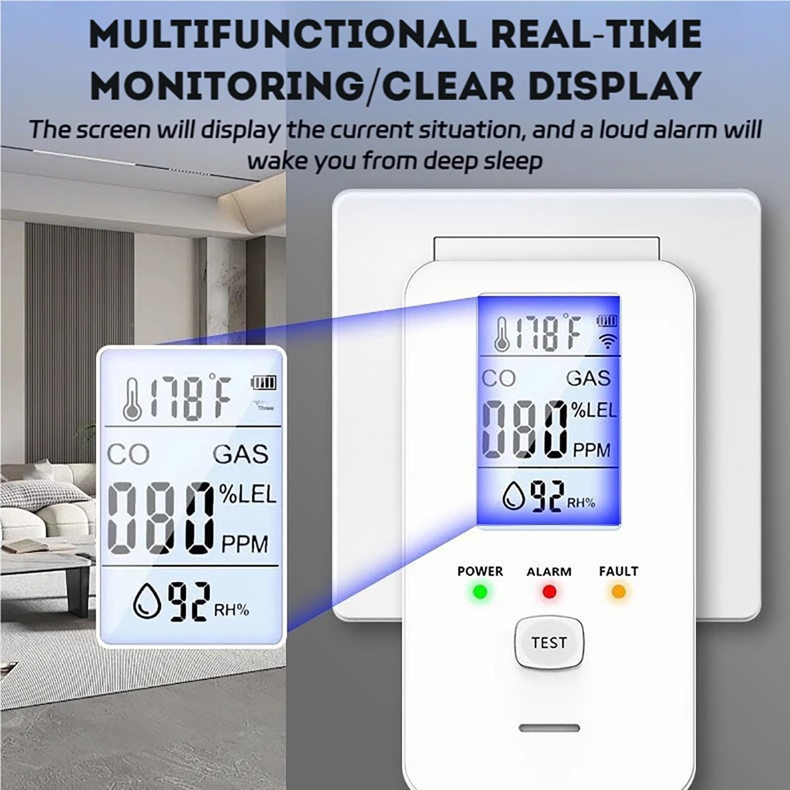 Steadfast Haven Pro Detector, 2026 New 4-in-1 Plug in Detector with HD Digital Display, for Home, Kitchens, Hotel