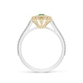 thumbnail image 2 of ANGARA Natural Vintage Inspired Emerald Floral Halo Ring with Milgrain in 14K White & Yellow Gold for Women (Size-3.5mm) | May Birthstone, Anniversary, Jewelry Gift for Women | Natural Emerald Ring, 2 of 9