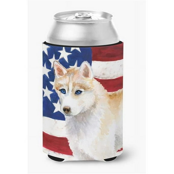 Siberian Husky Patriotic Can or Bottle Hugger