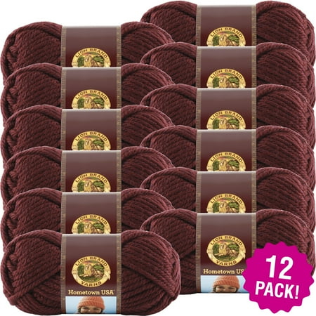 Napa Valley Pinot - Lion Brand Hometown USA Yarn - Napa Valley Pinot, Mulitpack of 12