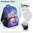 thumbnail image 7 of Uorisanigo School Backpack 17 inch for Kids 5-12, Lightweight Purple Floral Dragon Casual Daypack with Adjustable Padded Straps, Perfect for Preschool, Elementary, Camps and Travel, 7 of 7