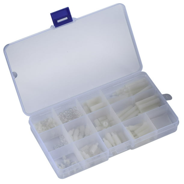 Kits de tornillos de 210 piezas, tornillos y tuercas de plástico con caja de almacenamiento para DIY Raspberry Pi 2/3