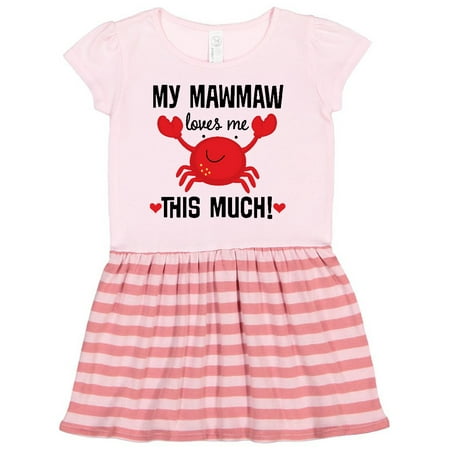 

Inktastic MawMaw Loves Me Grandson Gift Gift Toddler Girl Dress