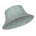 thumbnail image 2 of Disketp Cute Corgi Head Print Reflective Bucket Hat Beach Hat Summer Travel Sun Hats Fisherman Cap, 2 of 8