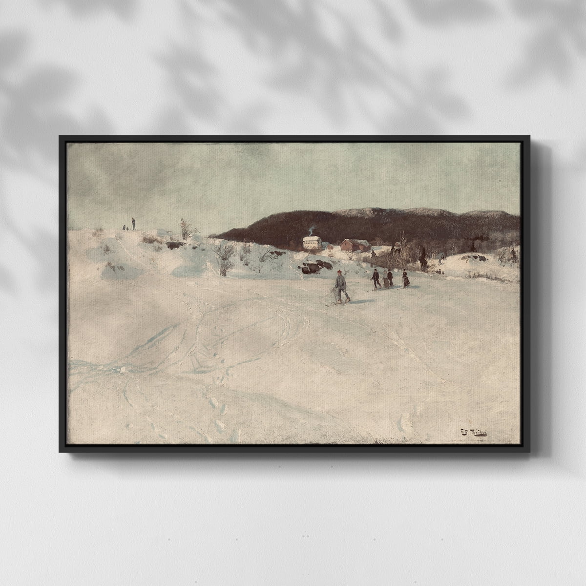 Vintage Landscape-CCLXXVI By Wexford Home Framed in Black Wood Gallery Wrapped Canvas 25 in. x 37 in.