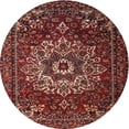 thumbnail image 1 of Ahgly Company Machine Washable Indoor Round Traditional Dark Gold Brown Area Rugs, 3' Round, 1 of 7