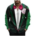 thumbnail image 3 of QATAINLAV Men's St Patricks Day Shirt Funny Shamrock Graphic Print Shirts Long Sleeve Button Down Blouses Casual Holiday Vacation Tops Multicolor M Todays Sales, 3 of 6