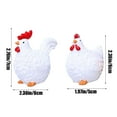 thumbnail image 3 of 2Pcs Resin Chicken Statues, Rooster Hen Figurines - Garden Decor Mini Landscape Ornament - Great for Home, Farmhouse, Country, or Cabin Decor - White, 3 of 6