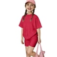 thumbnail image 2 of Otqutp 2 Piece Short Sets for Girls Short Sleeve Biker Shorts Set Summer Casual Beach Travel Vacation Outfits Matching Sweatsuit, 2 of 6