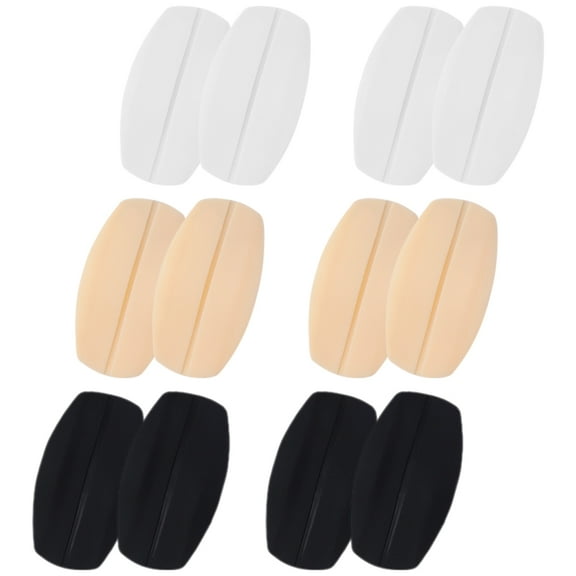 LEORX 6Pcs Shoulder Pads for Bras Black Silicone Breathable Comfortable Wear for Women Daily Use