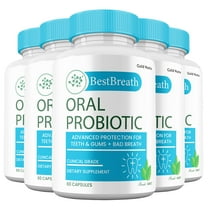 (5 Pack) Best Breath Capsules for Oral Health, BestBreath Oral Supplement, Best Breath Pills for Gums and Teeth Probiotics, 60 Capsules per Bottle
