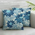 thumbnail image 3 of Nawypu  Geometry Flower Decorative Pillow Covers Navy Blue Chrysanthemum Throw Pillow Covers Outdoor Cushion Case for Sofa Room Balcony Porch, 3 of 5