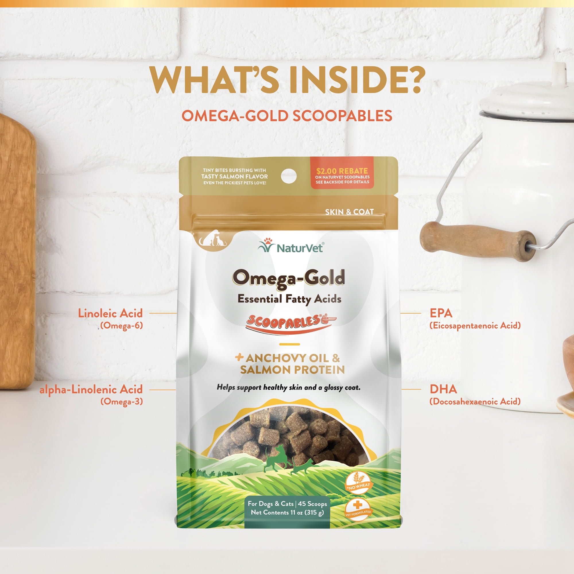 NaturVet Scoopables Omega-Gold Dog/Cat Supplements