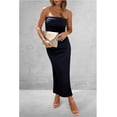 thumbnail image 4 of Vestido Largo Ajustado PRETTYGARDEN Sin Tirantes Azul Marino XS, 4 of 7