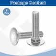 thumbnail image 3 of Uxcell 8Pack M8 x 35mm Stainless Steel Carriage Bolts Round Head Square Neck, Silver, 3 of 7