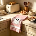 thumbnail image 5 of Hand Towel,Light-Pink Ghost Print Bow Accent Soft Absorbent Decorative Fabric for Bathroom Kitchen Home Decor 23.62x15.75 Inch, 5 of 8