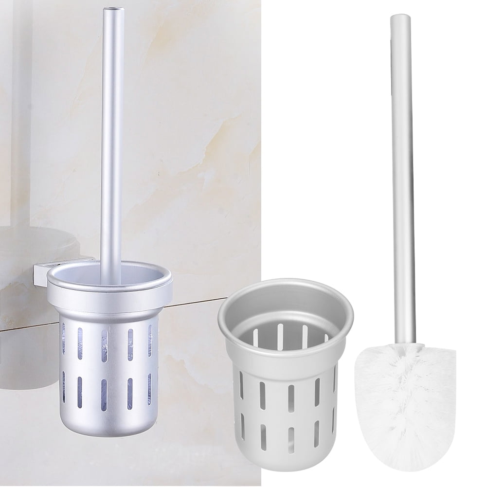 Qiilu Bathroom Cleaner Set,Bathroom Accessory,Household Space Aluminum WallMounted Toilet Brush