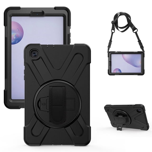 XYX Case for Samsung Galaxy Tab A 8.4 2020 SM-T307U with 360 Degree Rotating, Hand Strap, Shoulder Strap, Black