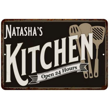 Natasha's Kitchen Sign Metal Wall 8 x 12 Matte Finish Metal 108120019314