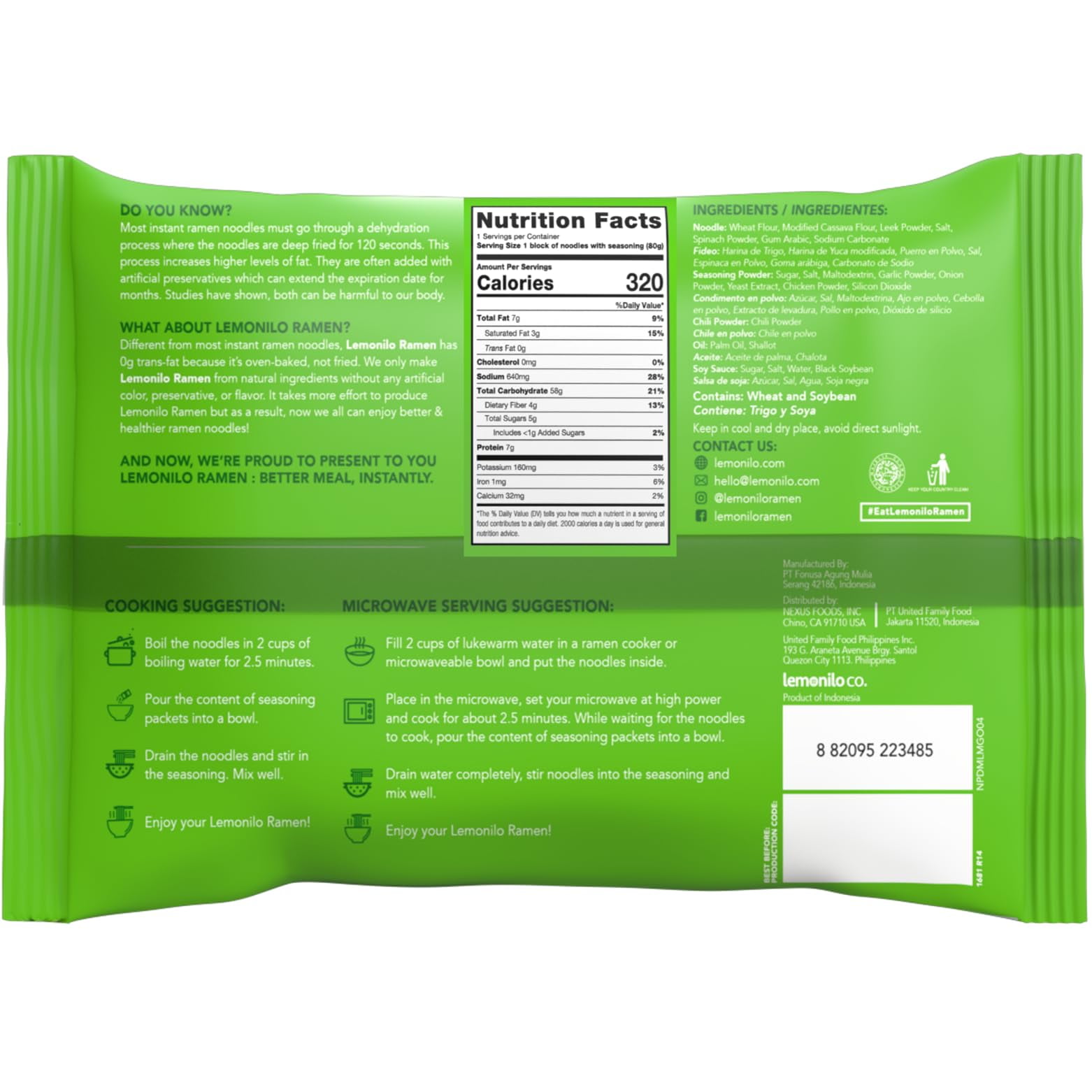 Lemonilo Chicken Chow Mein Ramen 2.82 oz (Pack of 12)