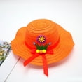 thumbnail image 2 of Posijego Girls Beach Straw Hat Wide Brim Sun Protection Breathable Casual Vacation Travel Sun Hat for Little Girls, 2 of 3