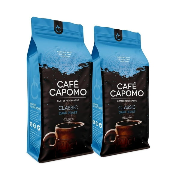 Capomo Herbal Coffee Substitute - Acid Free, Caffeine Free And Gluten Free - Natural Dark Roast - Maya Nut, 2 Pack From Tattva's Herbs -22 oz
