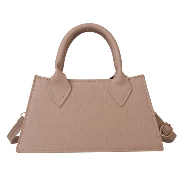 Bolsa De Vagabundo Bolsa de mujer Bolsa de cuero PU Patrón de piedra Satchel Bolsas Crossbody Caqui Ndcxsfigh Para Estrenar