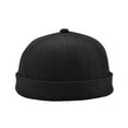 thumbnail image 1 of TISHITA Tuque Rétro Chinoise pour Homme à Poignets Roulés, Sans Bord, Noire, 1 of 5
