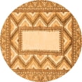 thumbnail image 1 of Ahgly Company Indoor Round Abstract Orange Modern Area Rugs, 8' Round, 1 of 4