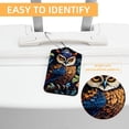 thumbnail image 3 of Cartoon Owl Square PU Leather Luggage Tags - 2 Pack with Privacy Cover and Stainless Steel Ring - Suitable for Travel, Backpack, Handbag - Suitcase Tags, Travel Tag, 3 of 7