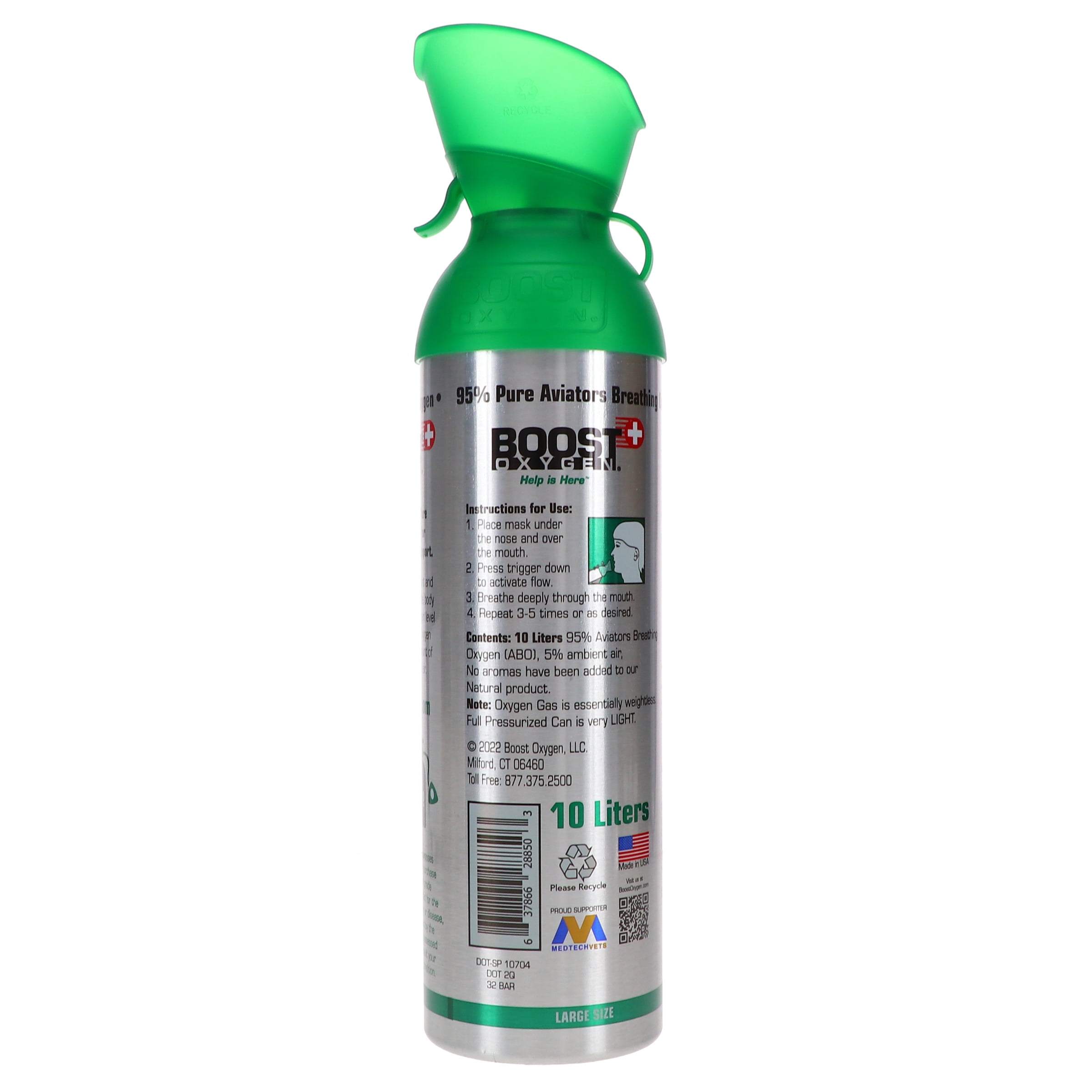 Boost Oxygen Portable Canned Oxygen, Natural, 10L