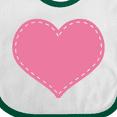 thumbnail image 4 of Inktastic Pink Heart (Stitch Border) Girls Baby Bib, 4 of 4