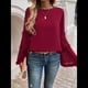 thumbnail image 5 of Blusas de Larga Acampanadas y Holgadas para Mujer, Otoño e Invierno 2025, Temperamentales, para Mujer Vino Tinto L, 5 of 10