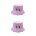 thumbnail image 4 of Sonducket Sombreros de cubo Hombres Mujeres Gorras Sombrero de pescador Adultos Sombrero Púrpura claro Púrpura claro M (56-58 cm) 2Conjunto, 4 of 6