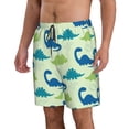 thumbnail image 2 of Balery Cute Dinosaur Blue Green Traje de Baño Estilo Hawaiano para Hombre, Shorts de Secado Rápido con Bolsillos-Large, 2 of 6
