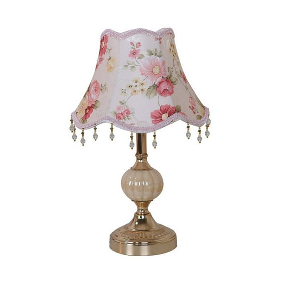 BallsFHK Table Lamp Fabric Bedside Lamp Nightstand Lamp Desk Lamp With Cylinder Lamp Shade Warm Table Lamp Home Decor