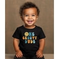 thumbnail image 4 of Groovy 1st Birthday Shirt for Infant Baby Boys Groove Dude Adorable First Birthday Outfit Black Shirt 12 Months, 4 of 5