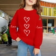 thumbnail image 5 of AUDeals Girls Heart Print Sweatshirt - Round Neck Long Sleeve Loose Fit Pullover Top for Kids Spring Fall Casual Everyday Wear, 5 of 6