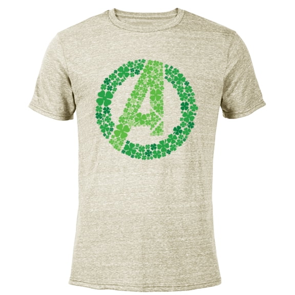 Marvel Avengers A Logo Lucky Shamrocks St. Patrick’s Day - Short Sleeve Blended T-Shirt for Adults - Customized-Yellow