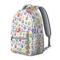 thumbnail image 2 of White Dog Paw Footprint Backpack for School,Cute School Bag,Schoolbag with Adjustable Shoulder Straps & Padded Back,15.3"x11"x7.1".﻿, 2 of 6